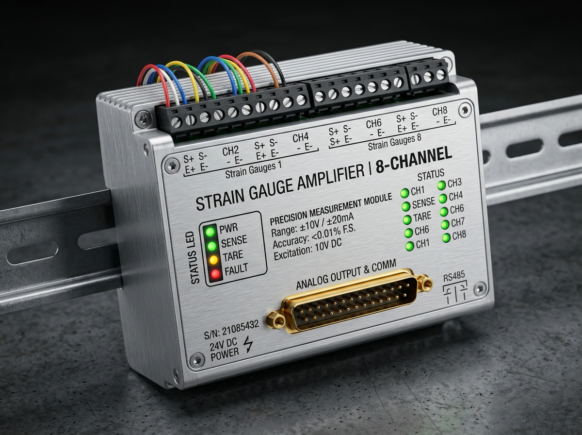8-Channel Precision Strain Gauge Amplifier